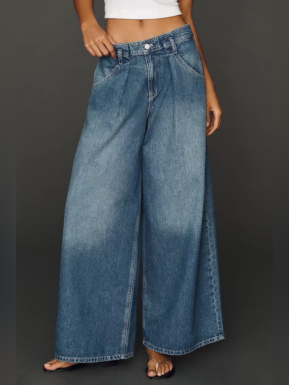 Pilcro Pleated High Rise Wide Leg Jeans - Picture 3 of 8